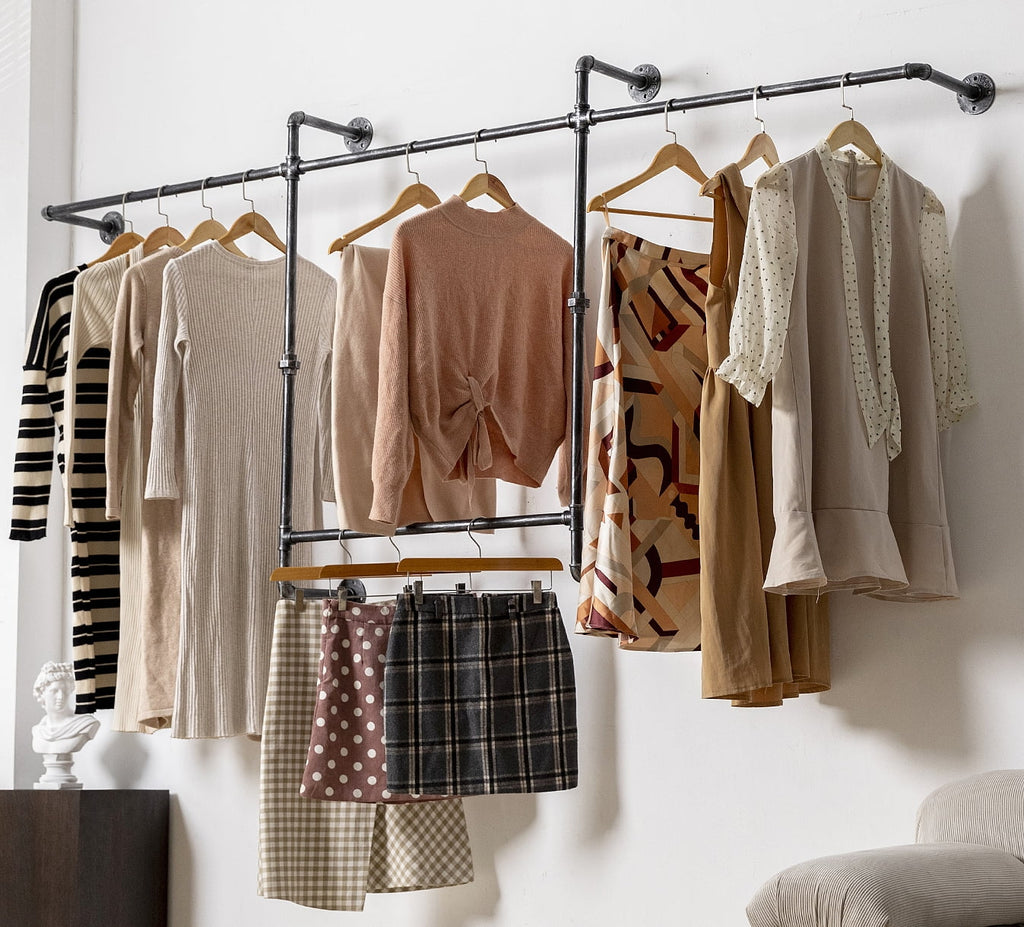 82.5 Inches Wall Mounted Heavy Duty Garment Rack F461
