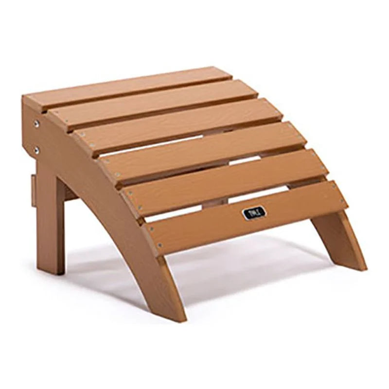 Brown Plastic Wood Outdoor Ottoman Footstool P90709