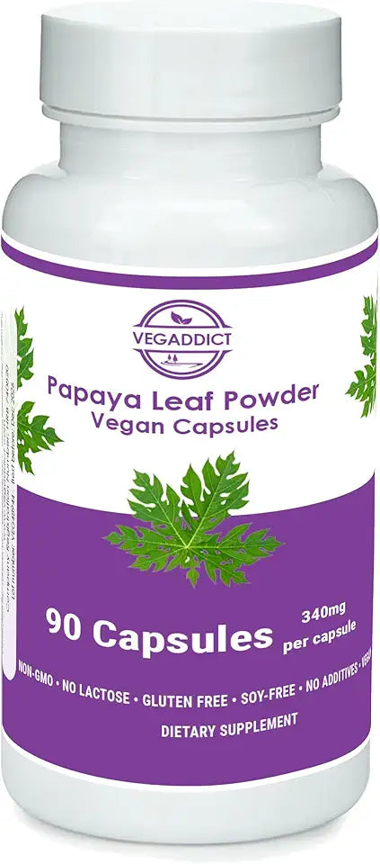 Papaya Leaf Powder 340mg Capsules Vegan Non-GMO Dietary Supplement I6623