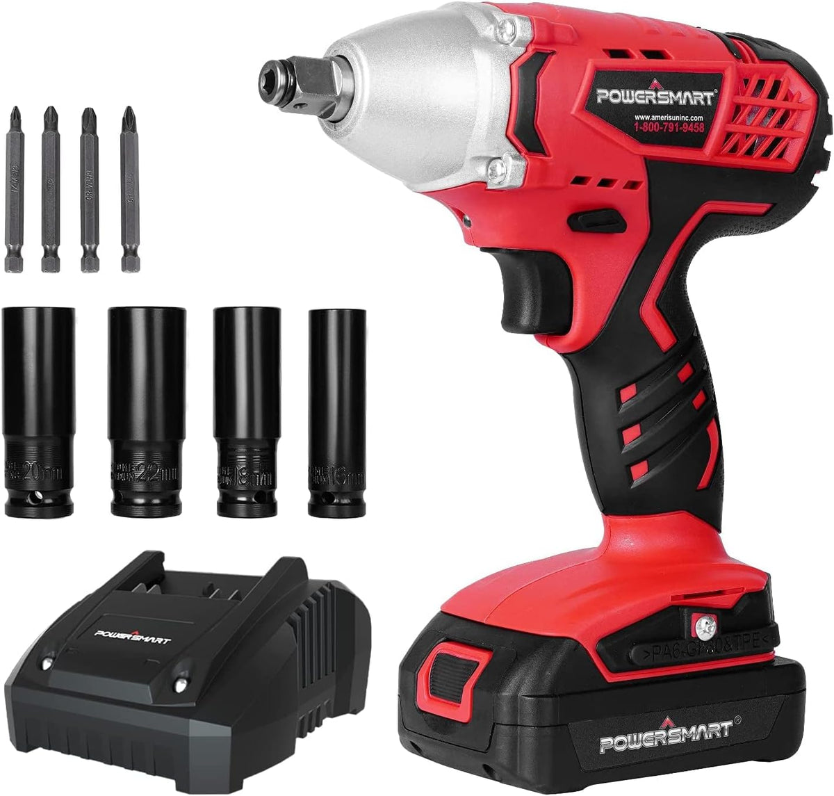 Cordless Impact Wrench 3-in-1, 20V Battery and Fast Charger, Pack of 2 Z187652