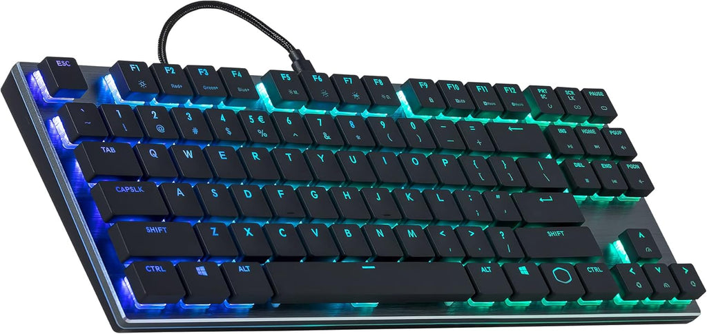 Tenkeyless Mechanical Keyboard with Cherry MX Low Profile Switches in Brushed Aluminum K566