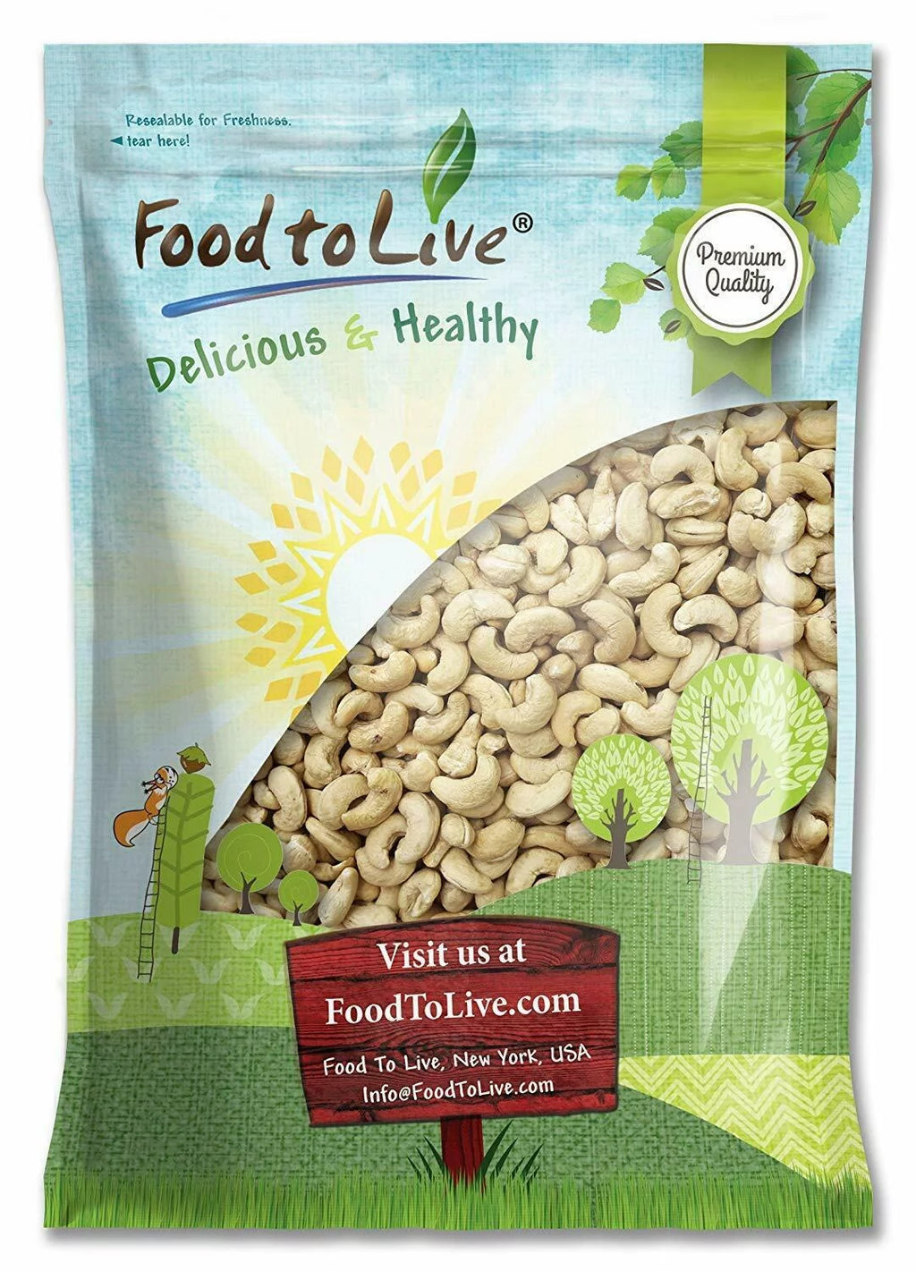 Whole Cashews W320 8 Pounds Raw S1362