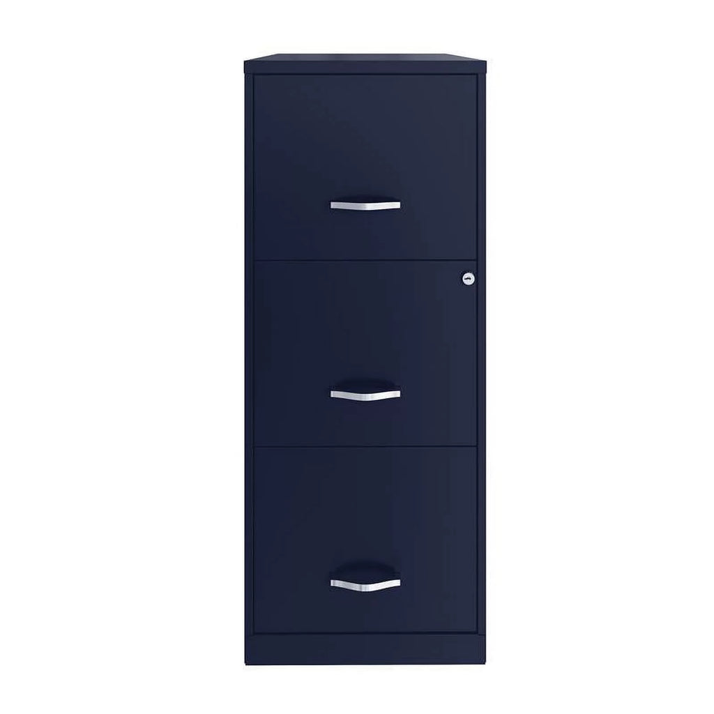3-Drawer Metal Vertical File Cabinet with Lock in Navy I260
