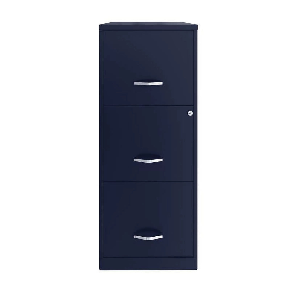 3-Drawer Metal Vertical File Cabinet with Lock in Navy I260