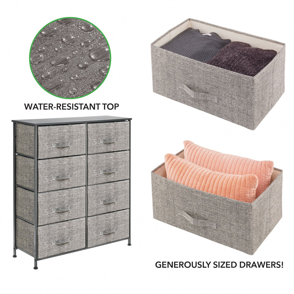 Large 8 Fabric Drawer Storage Dresser A933651