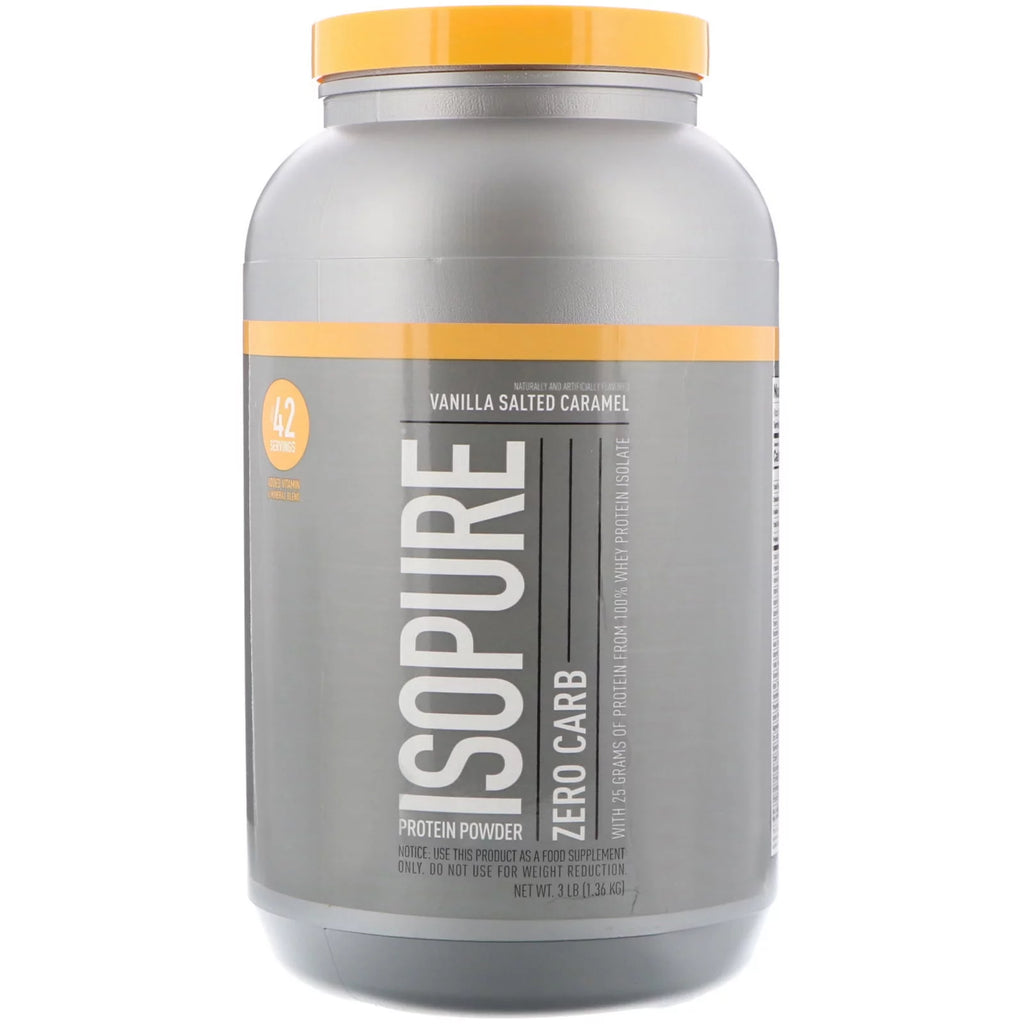 Zero Carb Whey Protein Isolate Powder Vanilla Salted Caramel 3 lb F817422