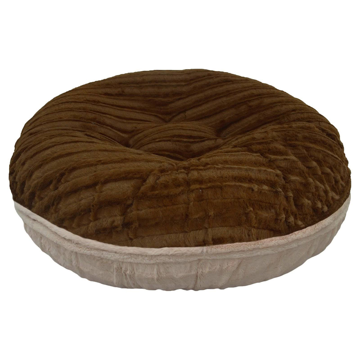 Natural Beauty Godiva Brown Extra Plush Faux Fur Bagel Pet Bed Z5623