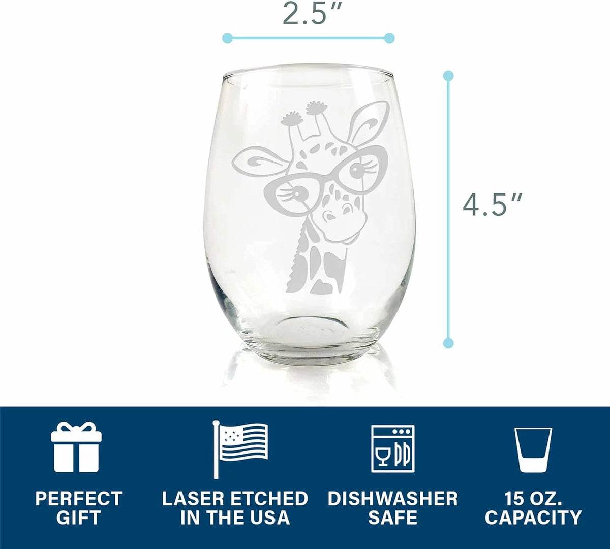 Giraffe Stemless Wine Glass H2071