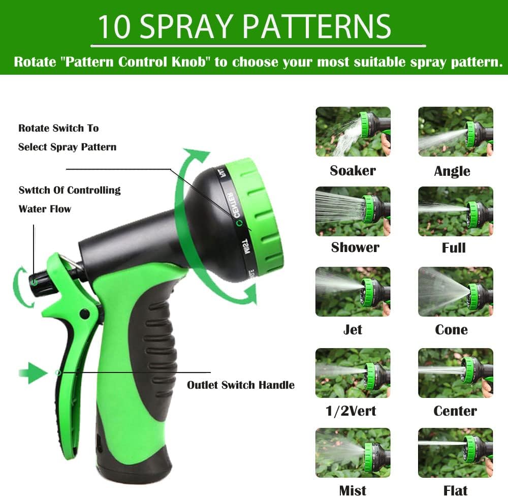 Expandable Garden Hose 75FT Pack of 2 with Spray Nozzle W1769