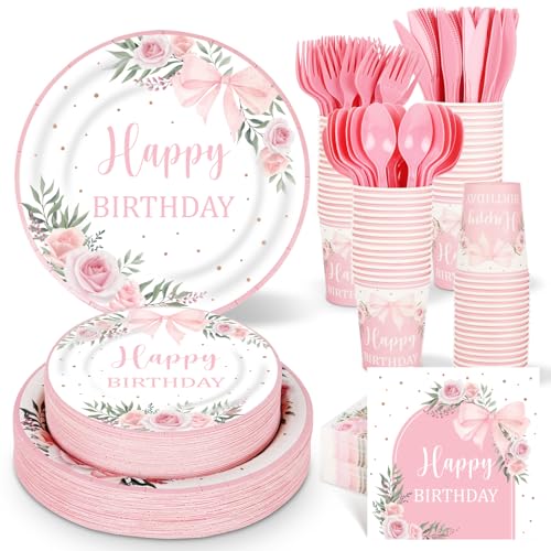 350 Pcs Disposable Paper Plates Napkins Cups Tableware Set for 50 Guests K623
