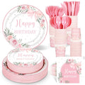 350 Pcs Disposable Paper Plates Napkins Cups Tableware Set for 50 Guests K623