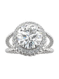 14K White Gold Moissanite Halo Engagement Ring Q671863
