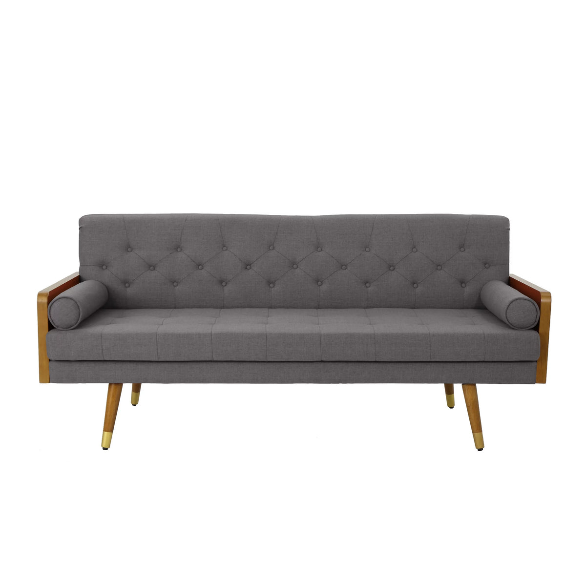 Grey Tufted Fabric Sofa T56676