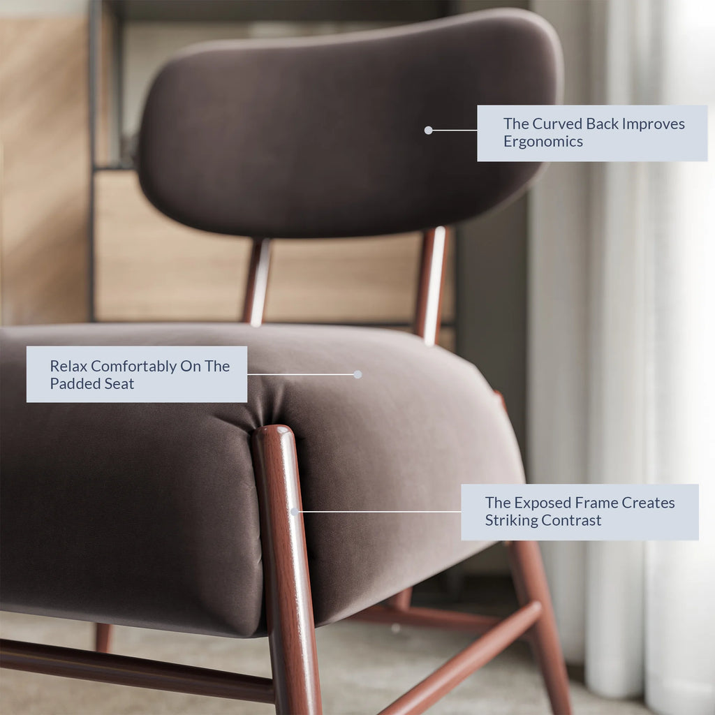 Espresso Velvet Accent Chair L735
