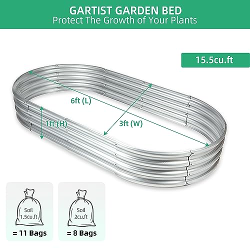Galvanized Metal Raised Garden Bed 4x2x1ft X358