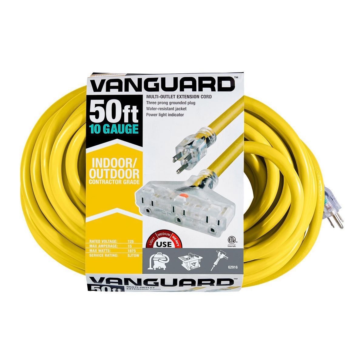 50 ft. 10/3 Gauge Triple-Tap Extension Cord S7985
