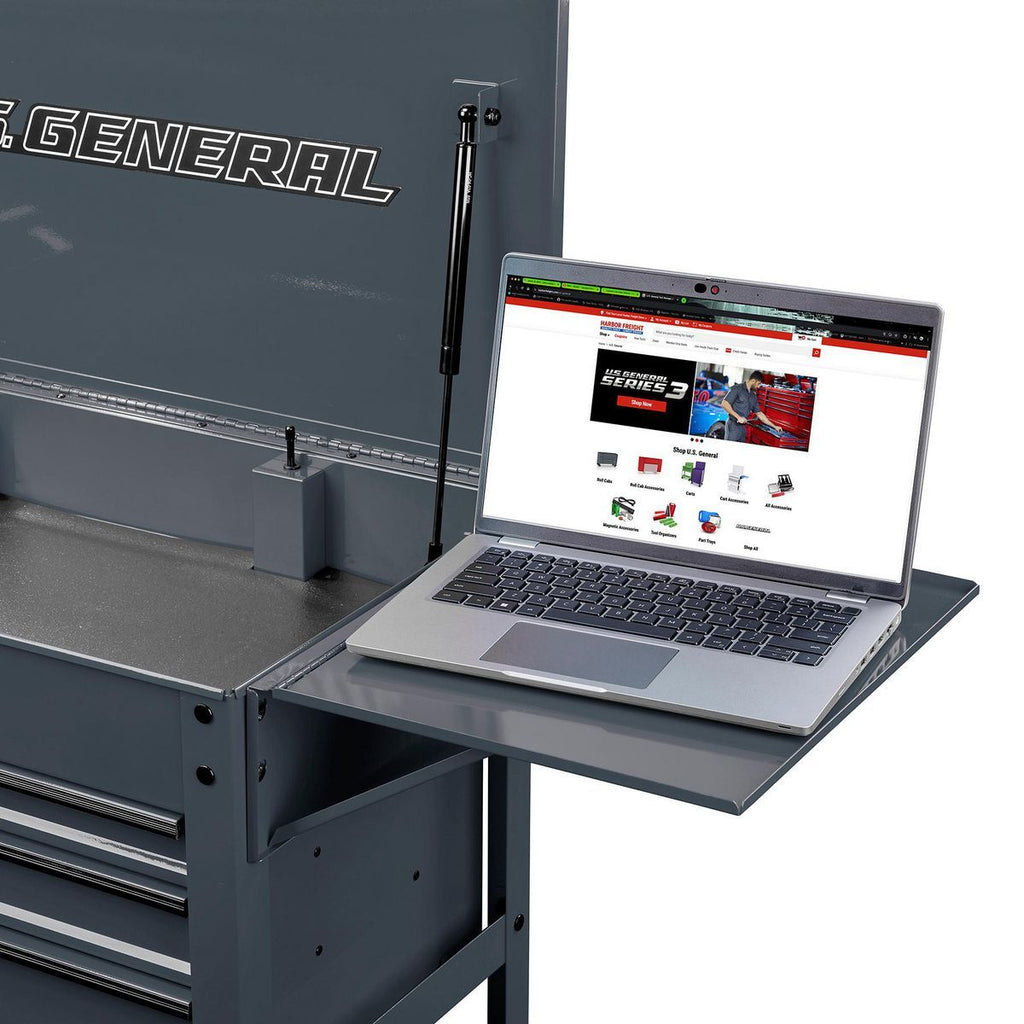 Folding Side Tray for 4-Drawer Tech Cart, Slate Gray Z4343
