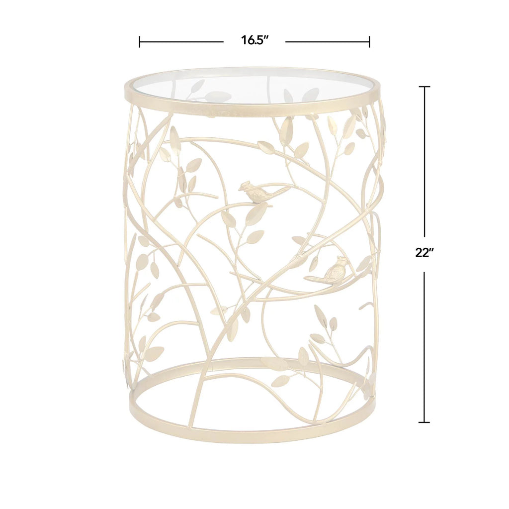 Gold Round Metal End Table X219854