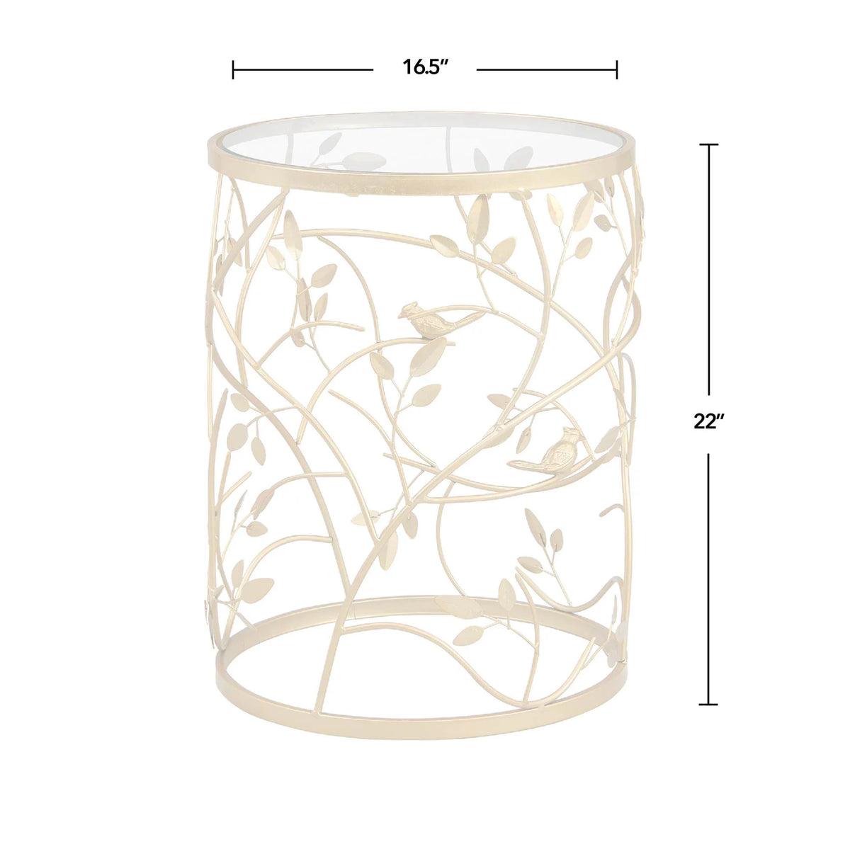 Gold Round Metal End Table X219854