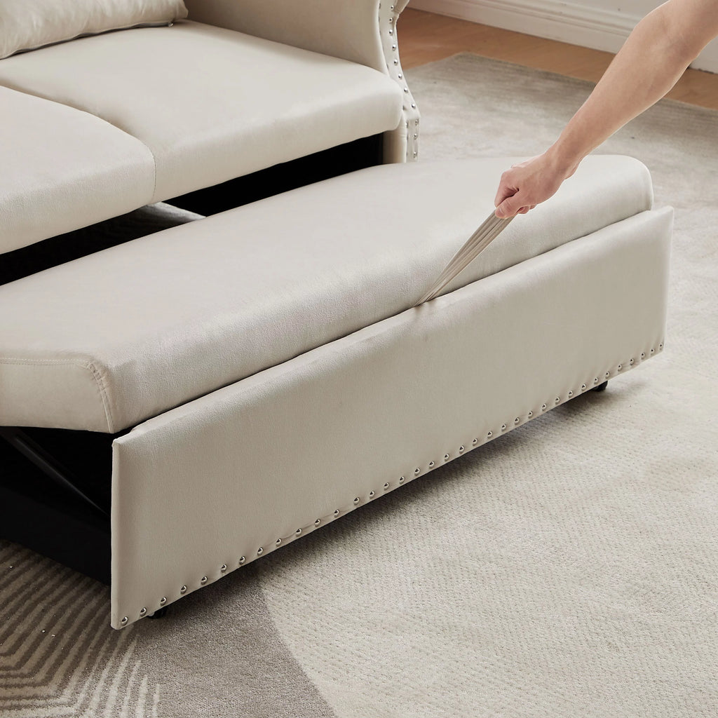 Velvet Convertible Sleeper Sofa Bed D12637