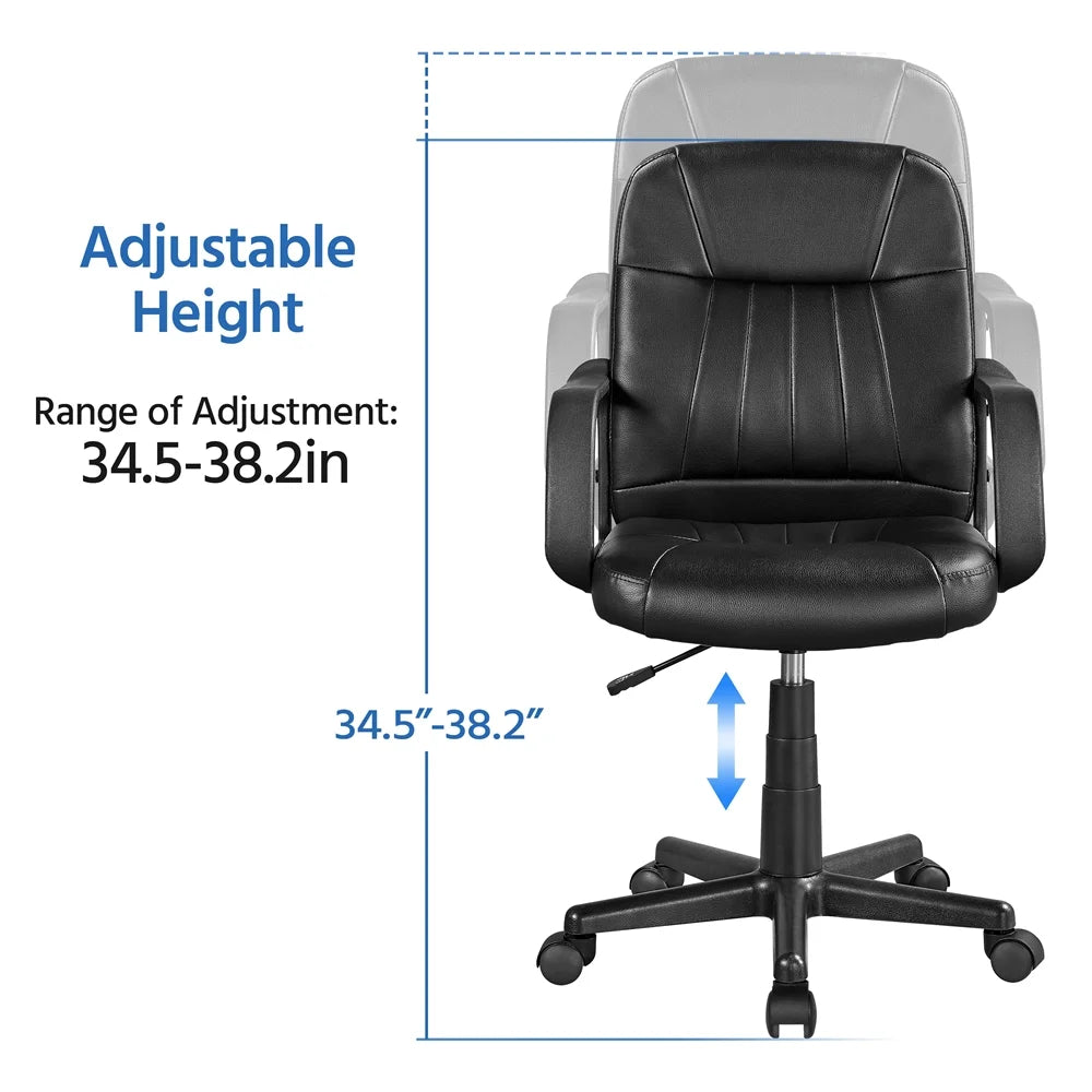 Black Faux Leather Swivel Office Chair Set of 2 O417595