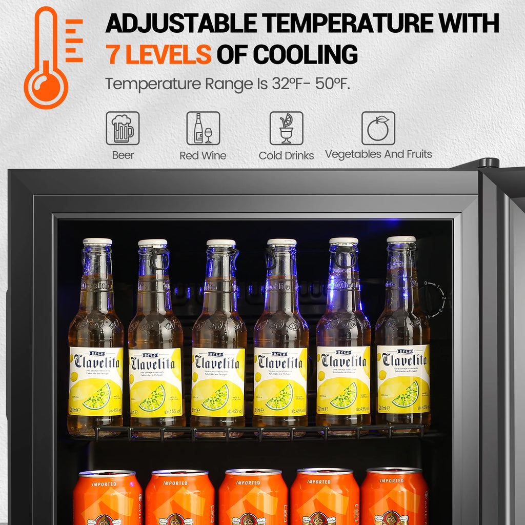 62-Can Beverage Refrigerator and Cooler with Glass Door B69488